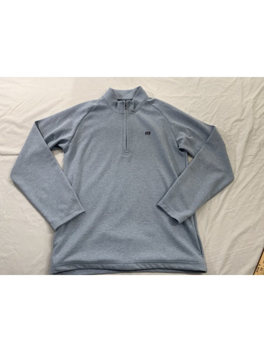 Travis Mathew Sweatshirt Mens Blue Quarter Zip Golf Pullover S EUC